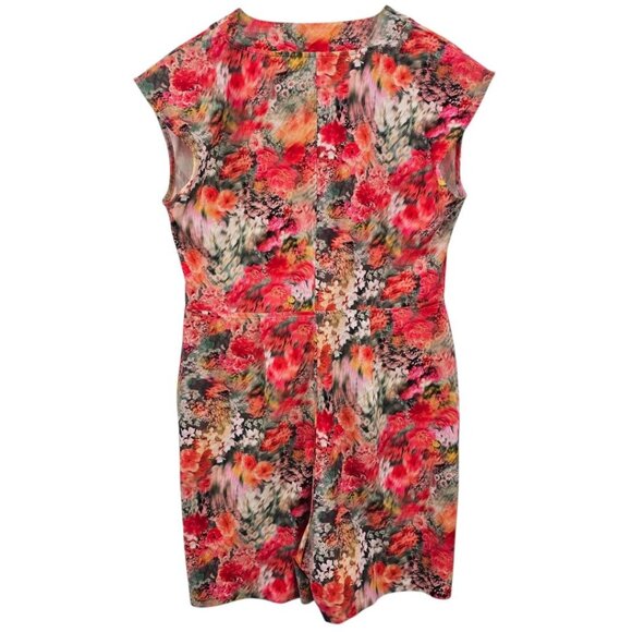 Athleta Womens‎ S Marlow Orange Pink Watercolor Floral Shorts Romper - Picture 6 of 16